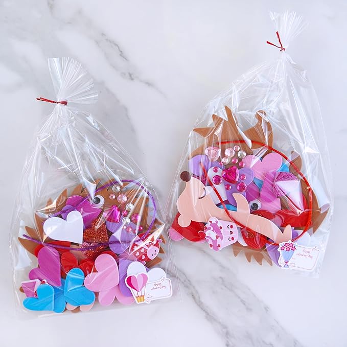Winlyn 24 Sets Heart Hedgehog Ornaments Decorations Valentine Crafts Kits Heart Hedgehog Art Sets Heart Foam Valentine Stickers for Kids Valentine's Day Party Classroom Activities Gift Exchange