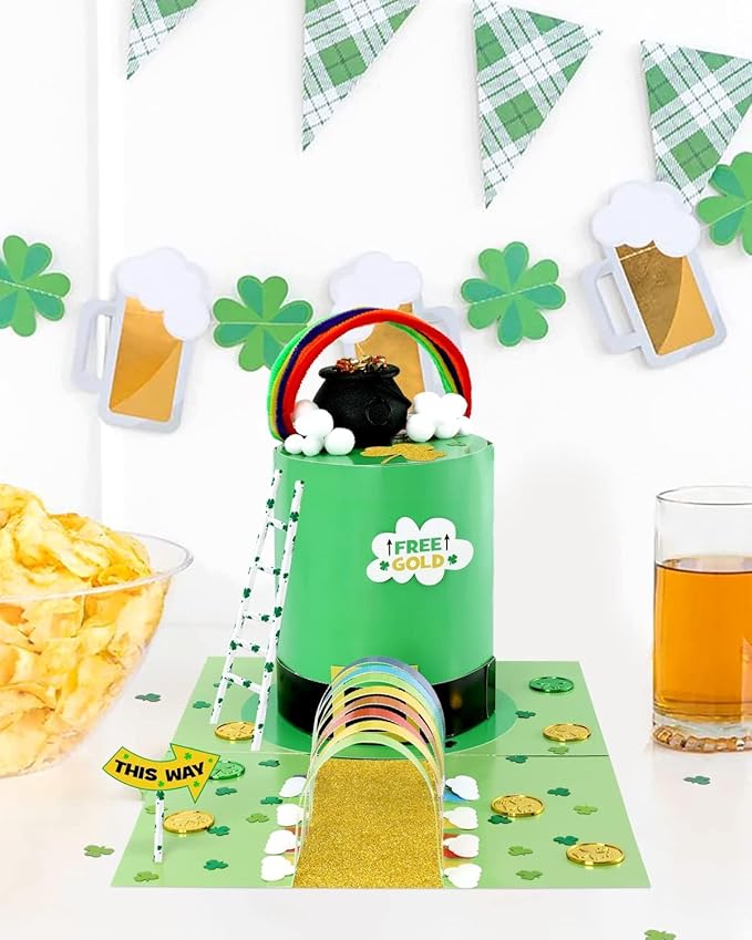 St Patrick's Day Leprechaun Trap Crafts Kit for Kids Ages 4-8 DIY Kit St Patricks Day Party Supplies Catch a Leprechaun Kids Classroom Activity Saint Patricks Day Party Decoration