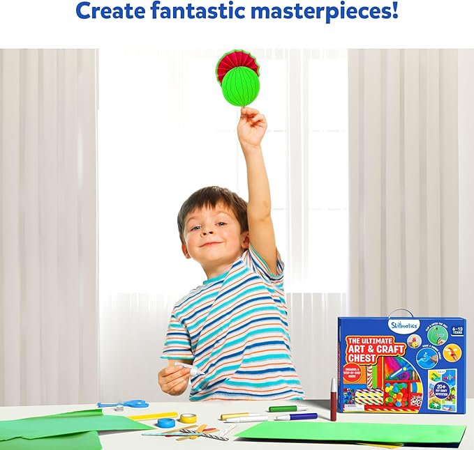 Skillmatics Ultimate Art & Craft Activity Kit, 2000+ Pieces, Art & Craft Supplies, DIY Creative Activity, Step-by-Step Guide, Gifts for Girls & Boys Ages 6, 7, 8, 9, 10, 11, 12, 13