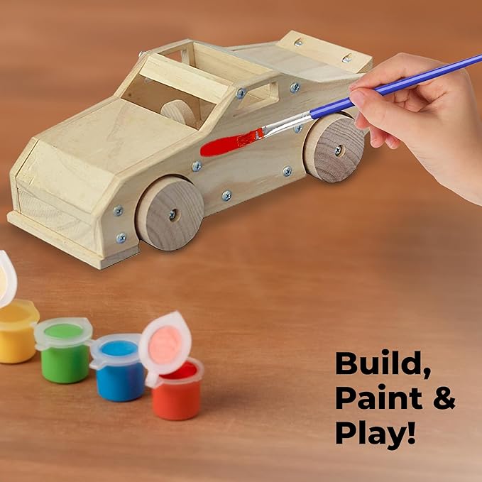 Kraftic Woodworking Building Kit for Kids and Adults, 3 Educational DIY Carpentry Construction Wood Model Kit Toy Projects for Boys and Girls, Build a Wooden Food Truck, Racing Car and Garbage Truck