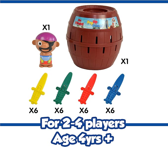 TOMY Pop Up Pirate Board Game - Swashbuckling Kids Games for Family Game Night - Kids Activities and Pirate Accessories - Family Board Games for Kids Ages 4 and Up
