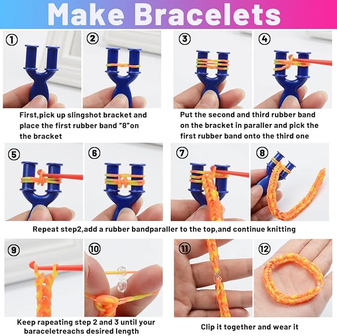 LINNYU 2500+ Rubber Band Bracelet Kit, 32 Colors Loom Bracelet Making Kit for Art and Craft, Rubber Bands Refill Loom Set with DIY Accessories for Girls & Boys