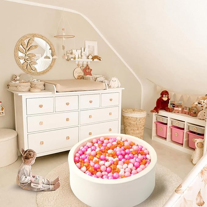 GOGOSO Shape Ball Pits Balls, Star Heart Plastic Play Balls for Toddlers Kids Children, DIY Giant Friendship Bracelet Banner