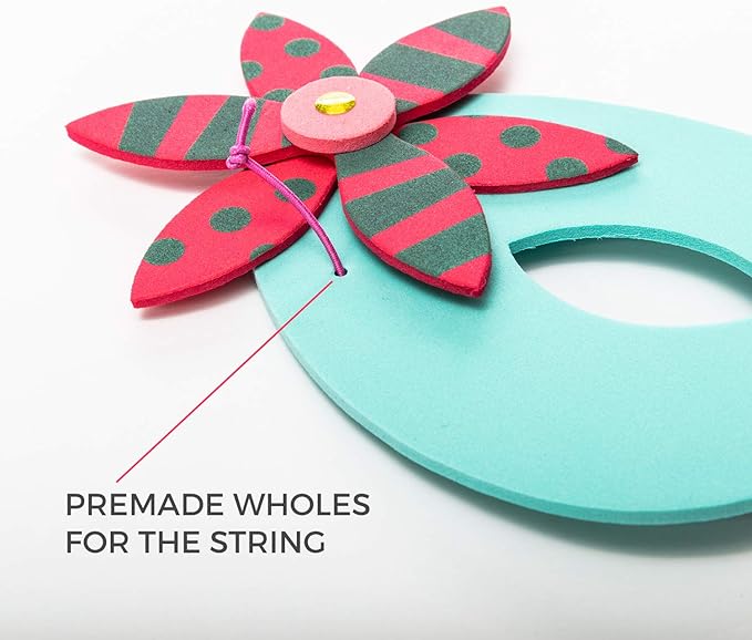 Serabeena Masquerade Mask for Kids - Masquerade Mask Kit for Girls - DIY Masks to Decorate for Kids - Girls Masquerade Masks with Decorations - Colorful Craft Masks - 6 Masks to Decorate - Ages 4-7