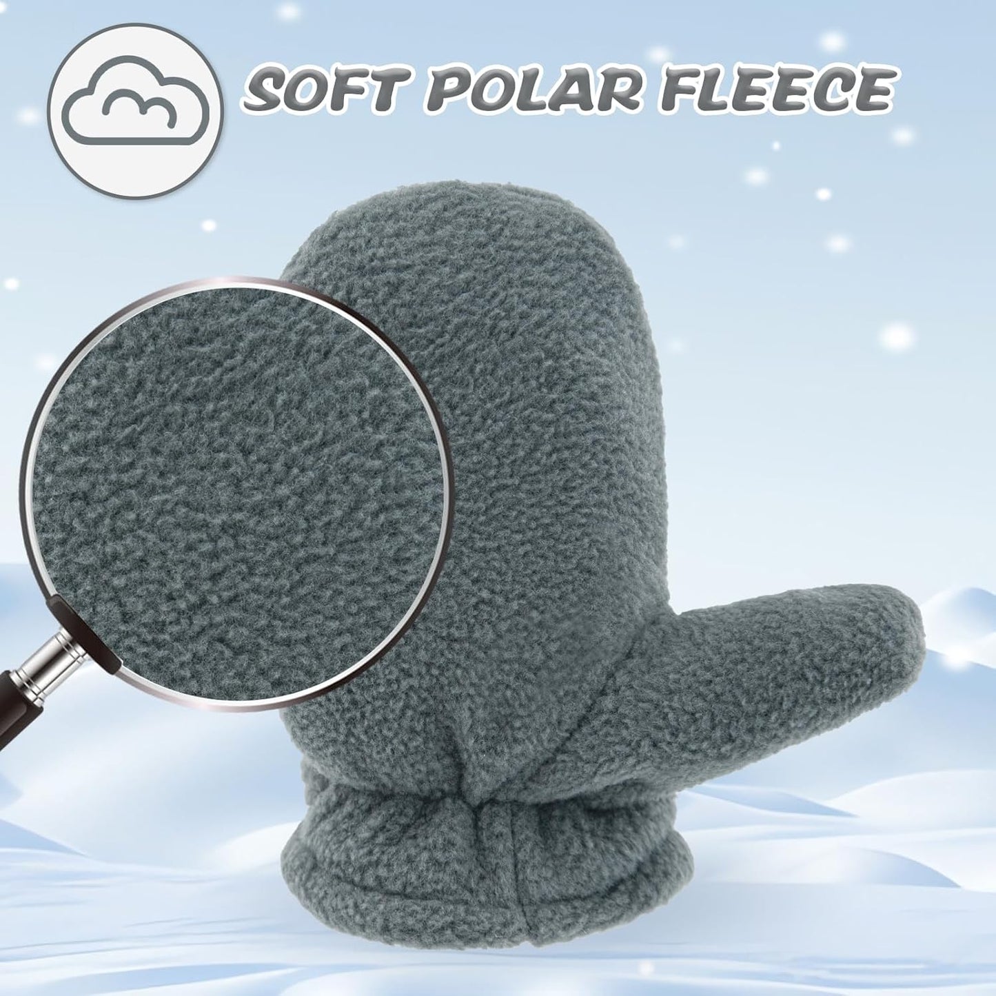 BAVST Baby Toddler Winter Mittens Girls Warm Fleece Lined Gloves Kids Sherpa Lined Mittens for Boys