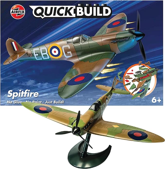 Airfix Quickbuild Supermarine Spitfire Airplane Brick Building Plastic Model Kit J6000