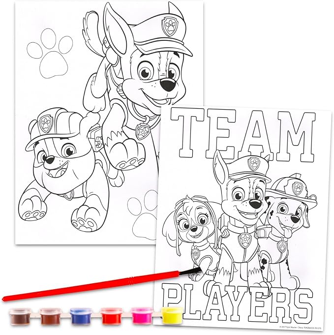 Paw Patrol Paint Posters Set - Bundle with Paw Patrol Painting Activity Book with Coloring Pages, Stickers, and More | Paw Patrol Coloring and Activities for Toddlers, Kids