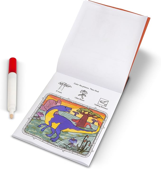 Melissa & Doug On the Go ColorBlast! Travel Activity Book With No-Mess Marker - Dinosaur - FSC Certified