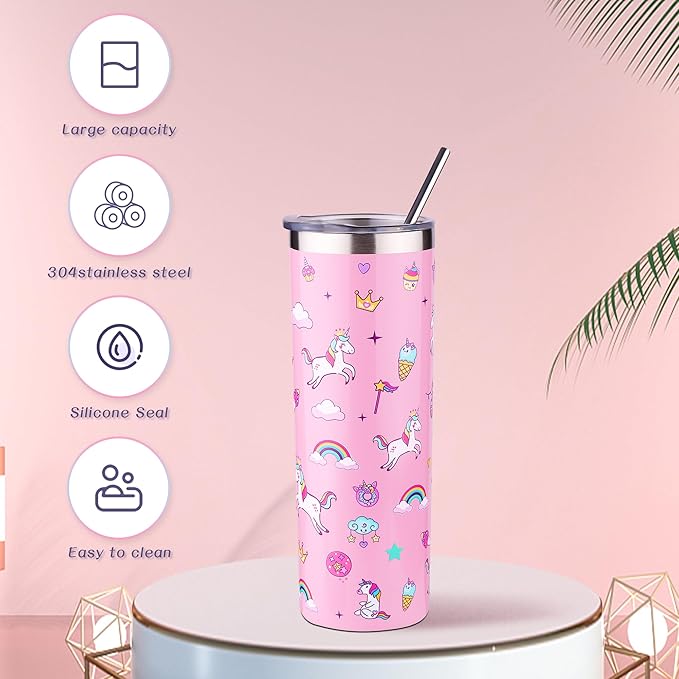 Christmas Unicorn Gifts Set for Girls Kids Toys Birthday Gift Box for Teen Girl, Easter Gifts for Kids Gift Age 6-8 Basket with Stainless Steel Tumbler/Crossbody Bag/Unicorn Headband