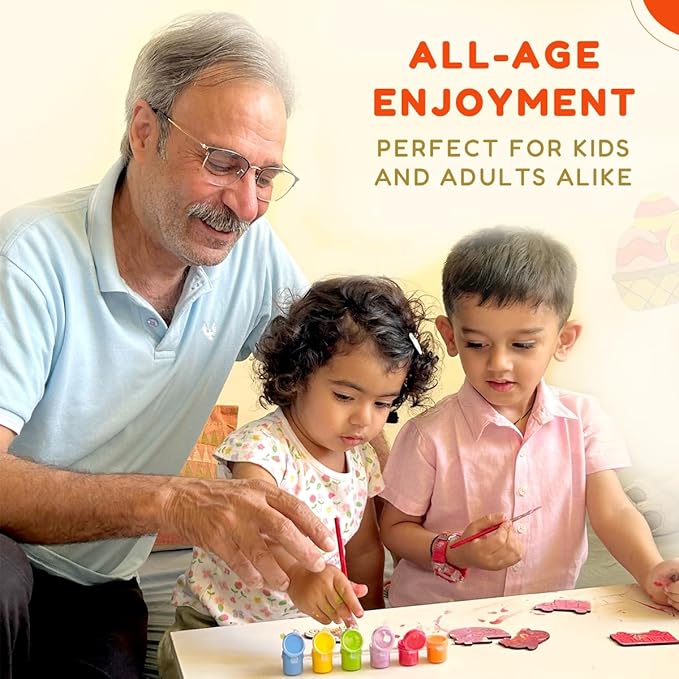 DIY Wooden Magnets, Wood Painting Arts and Craft Supplies for Boys Girls Ages 6 7 8 9 10 11 & 12, Easter Gifts, Birthday Party Activities Craft for Kids, Valentine's Day Gift for Kids