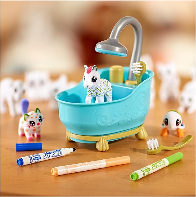 Crayola Scribble Scrubbie Pets Mega Set (25+ pcs), Reusable Pet Care Toy, Toys for Girls & Boys, Gift for Kids, Ages 3, 4, 5