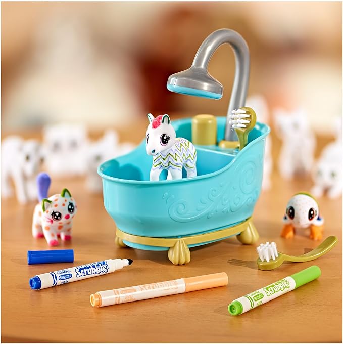 Crayola Scribble Scrubbie Pets Mega Set (25+ pcs), Reusable Pet Care Toy, Toys for Girls & Boys, Gift for Kids, Ages 3, 4, 5