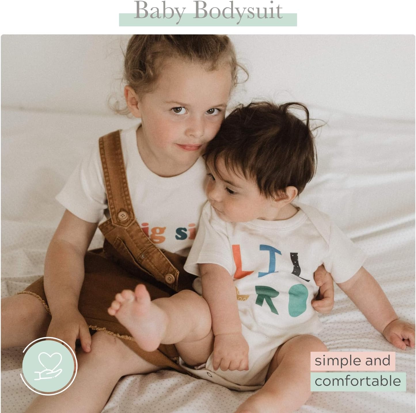 Finn + Emma Organic Cotton Graphic Baby Onesie - Gender Neutral Bodysuits for Babies 0-12 Months in Multiple Sizes and Styles