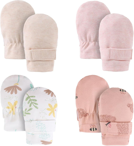 Newborn Baby Mittens Infant No Scratch Gloves Cotton Mitts for Baby Girls Boys