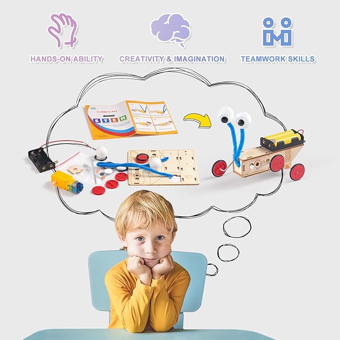 STEM Robots Kits for Kids Ages 5-7 8-10, Wood Building Art Crafts Kits for Boys 6-8 8-12, 3D Wooden Puzzles Robotics Models, Science Woodworking Projects STEM Toys Gifts for Boy 6 7 8 10 12 Year OId