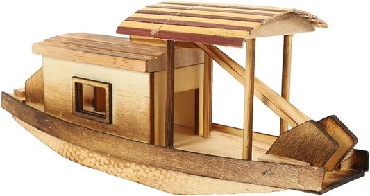 Vaguelly Boat Model Fishing Boat Decor Model Wood Canoe Juguetes Adultos Wood Trim Retro Model Mini Sailboat Figurine Wood Crafts for Kids Model Fishing Boat Wooden Boat Decorate Gift