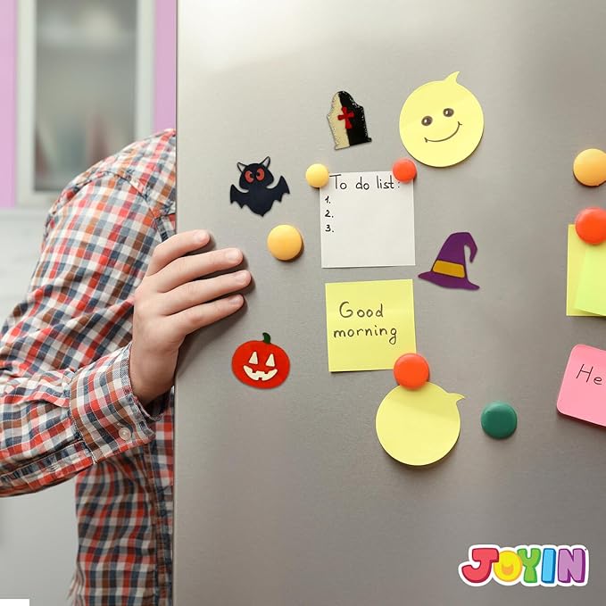 JOYIN 12 Pcs Halloween Craft Kid Wooden Magnet Creativity Arts & Crafts Painting Kit, DIY Halloween Painting Craft for Kids Halloween Party Supplies, Toddler Craft Party Favor Family School Activities