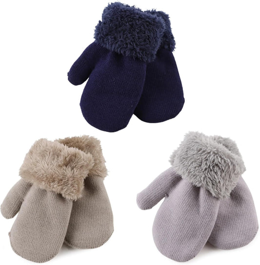 PESAAT Baby Girl Mittens Fleece Toddler Boy Mittens Warm Kids Winter Gloves Unisex Cold Weather Baby Gloves