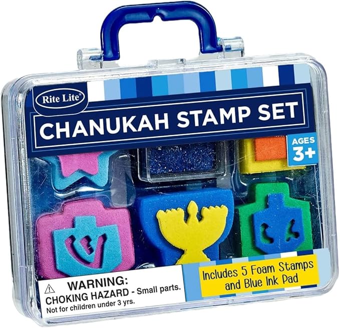 Chanukah Rubber Stamp Kit Craft for Children 5 stamps with ink pad