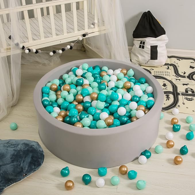 GOGOSO Bear Ball Pit Balls Shapes BPA Free Plastic Play Balls Crush Proof Kids Toddlers Baby Pastel Pelotas Toy Shaped Giant Friendship Bracelet