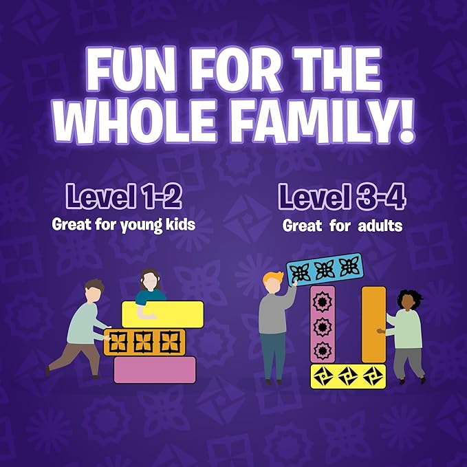Blockwork by Uzzle Games - Fast-Paced Family Board Games - Multiple Difficulty Levels - Enjoyable and Challenging Puzzle Games – 2 to 4 Players – A Complete Family Night Fun Package - for Ages 4+