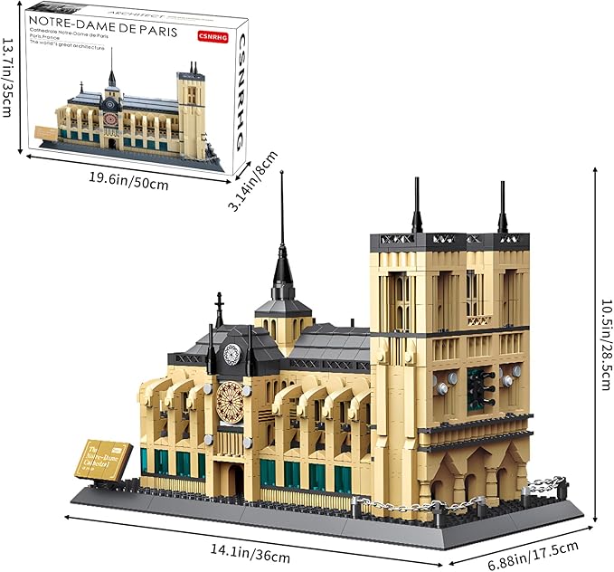 Notre-Dame de Paris Cathedral World Famous Architectural Model Building Blocks Set 1382 Pieces Puzzle Toys Gifts for Kid and Adult