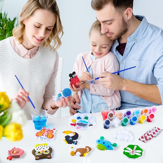 VCENT TOY Kids Arts and Crafts Set Painting Kit, STEAM Creative Activity DIY Toys for Boys Girls Toddlers, Ceramics Plaster Painting Insects Birds Space Figurines