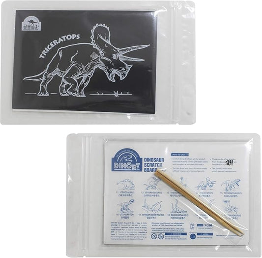 DINORY Scratch Art for Kids & Adults, Dinosaur Scratch Set 102 (10 Dinosaurs)