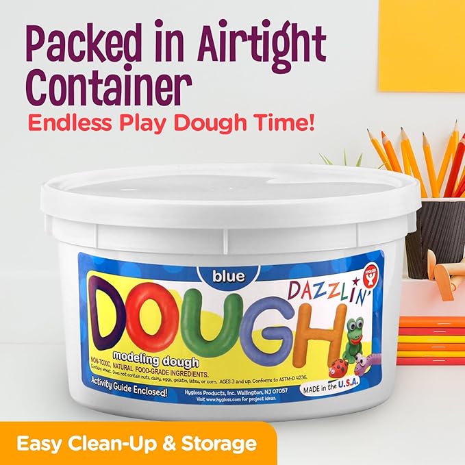 Hygloss Play Modeling Dough - Green Dough Scented - Safe & Non-Toxic for Kids Arts & Crafts - Party Favors - Classroom Supplies - 5lb