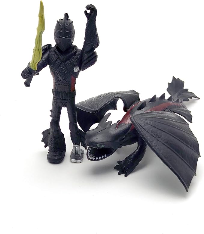 Toysvill Vikings & Dragon Toys Action Figures (Light Fury, Night Fury, Deathgripper, Monstrous Nightmare, Deadly Nadder, Hiccup, Astrid Hofferson, Snotlout Jorgenson) SET 8 PCS