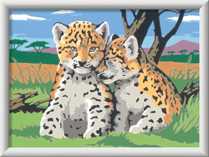 Ravensburger Safari Friends Paint by Numbers Kit for Kids - 20262 - Painting Arts and Crafts for Ages 9 and Up
