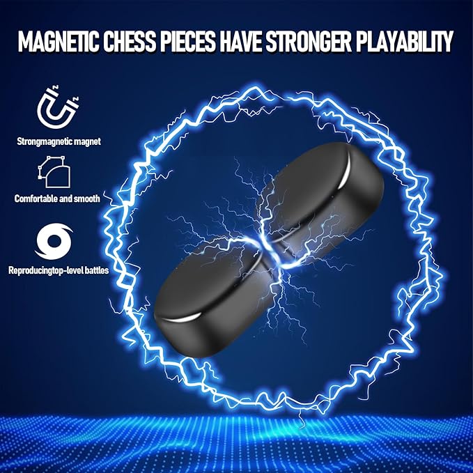 Christmas Magnetic Chess Game with Stones Set, Magnetic Chess Game with Rocks, Magnet Game with String, Educational Checkers Game for Kids & Adults, Boys Girls Gifts