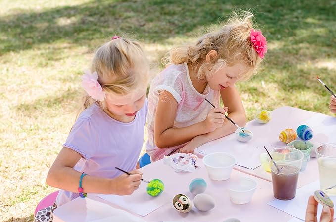 Dan&Darci Egg Squishy Painting Kit - Arts and Crafts for Girls and Boys - Kids Easter Art Activities - Craft Gift for Kids Ages 4 5 6 7 8 9 10 Year Old Girls - Paint 6 Slow Rising Squishies