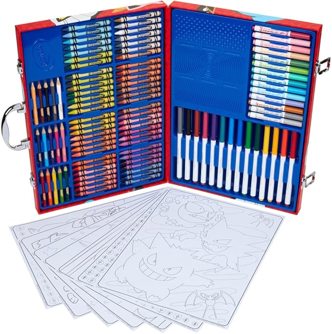 Crayola Pokémon Imagination Art Set (115pcs), Kids Art Kit, Coloring Supplies, Pokemon Toys, Pokemon Gift for Boys & Girls, Ages 5+