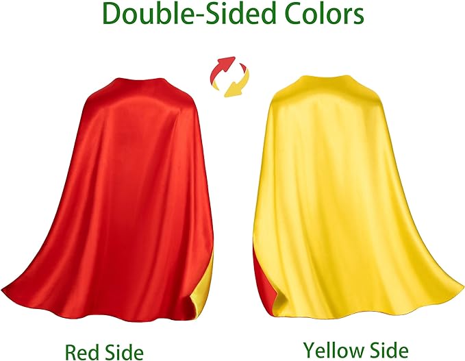 Double-Sided Superhero Capes and Masks for Kids - Perfect for Christmas, Halloween, Cosplay, and Parties