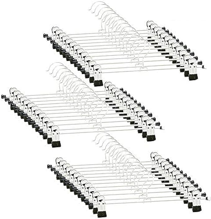 GoodtoU Skirt Hangers with Clips - Pants Hangers 36 Pack Metal Hangers for Pants Jeans Skirt Clip Hangers for Pants Heavy Duty