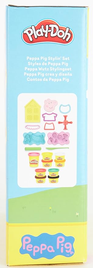 Play-Doh Peppa Pig Stylin' Set, Peppa Pig Playset with 9 Cans and 11 Tools, Peppa Pig Toys for 3 Year Old Girls and Boys and Up