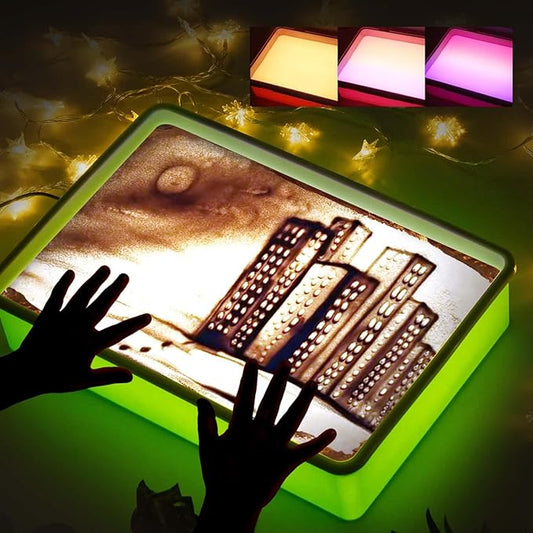 Odoorgames Sand Painting Light Box, Sensory Light Table for Kids - 3 Color Temperature & 10 Levels Adjustable Brightness, 16" (Green)