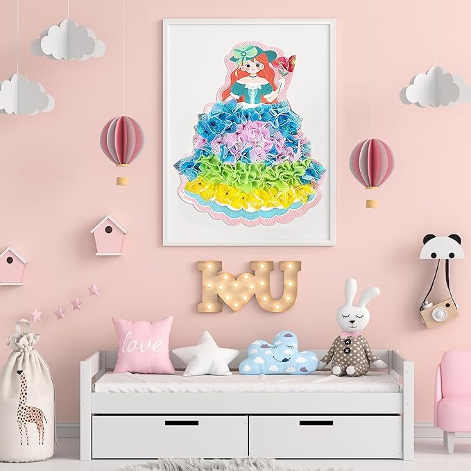 Rikostuoz Crafts Kits for Kids 10 Sheets of Poking Boards,DIY Poking Creative Puzzle Puncture Painting,Art Paper Craft Kit Kids Toys Gifts(Dream World)