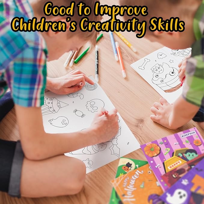 KiDEPOCH Halloween Mini Coloring Books, 24pcs Small Coloring Booklets for Party Favors Bulk, Great Creativing Gifts for Daily