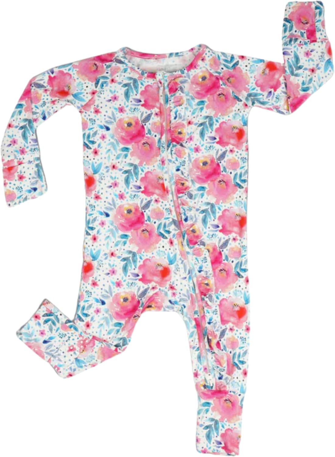 Baby Romper Long Sleeves for 3-24 Month Boys & Girls | 95% Bamboo Viscose Baby Rompers Two-Way Zipper Onesie