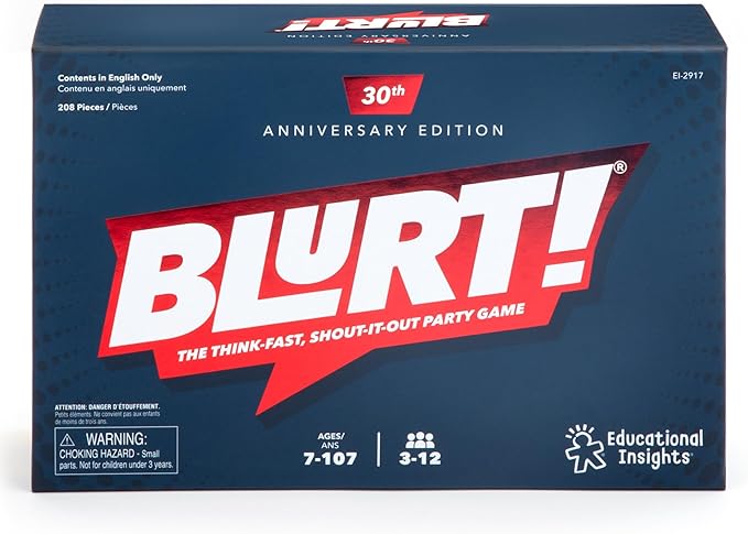 Educational Insights Blurt! The Think-Fast, Shout-It Party Game - Board Games for Adult and Kids Ages 7+, Perfect for Kids and Family Game Night