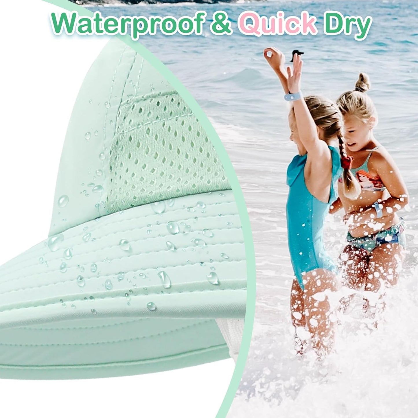 XIAOHAWANG Girls Sun Hat Baby Beach Hats Boys UPF 50+ Kids Summer Protection Cap Toddler Breathable Caps Wide Brim Neck Flap