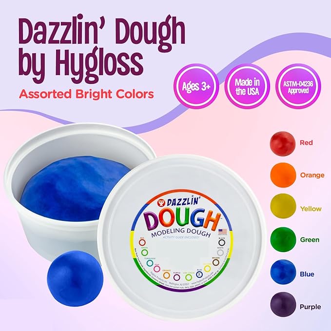 Hygloss Play Modeling Dough - Blue Dough Scented - Safe & Non-Toxic for Kids Arts & Crafts - Party Favors - Classroom Supplies - 5lb