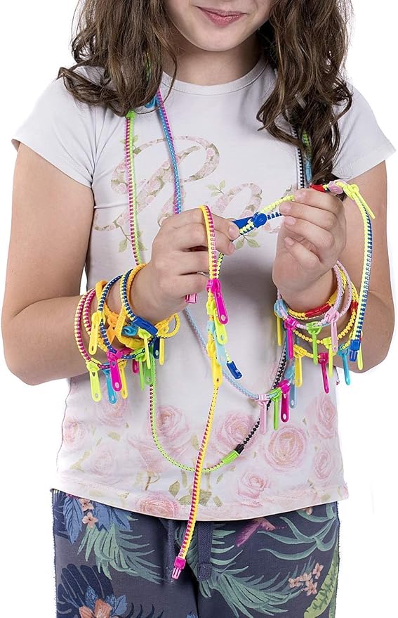 UpBrands Fidget Toys Zipper Bracelets Double Tour, Party Favors for Kids, Quiet Classroom Prizes, School Classroom Rewards, Goodie Bags, Easter Egg and Pinata Fillers, Students Incentives (Bi-color)