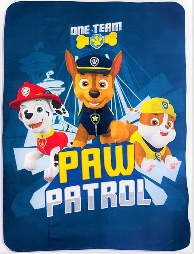 Paw Patrol Throw Blanket (Blue/Stripes, 40 inch x60)
