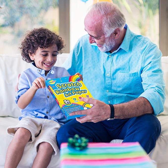 RMJOY Rainbow Scratch Off Paper for Kids: Easter Crafts Gifts for Kids 60pcs Magic Arts Supplies for Age 3-12 Teen Toys Games for Valentines Birthday Christmas Basket Stuffers |Party Favors(Boys)