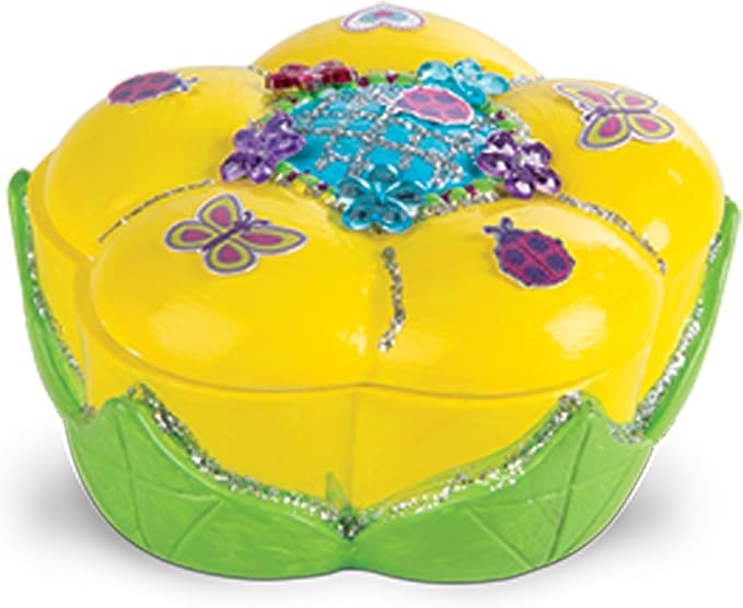 Melissa & Doug Created by Me! Favorite Things Craft Kits Set: Decorate-Your-Own Flower and Heart Treasure Boxes and Butterfly Bank