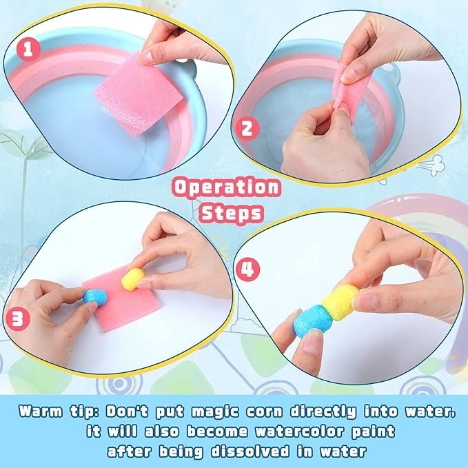 Junkin 3000 Pcs Magic Foam for Crafts Bulk Puffs Corn Craft Kit Christmas Gift for Preschool DIY Kindergarten School Stem Building Model Toys Stimulates Creativity Supplies Crafts