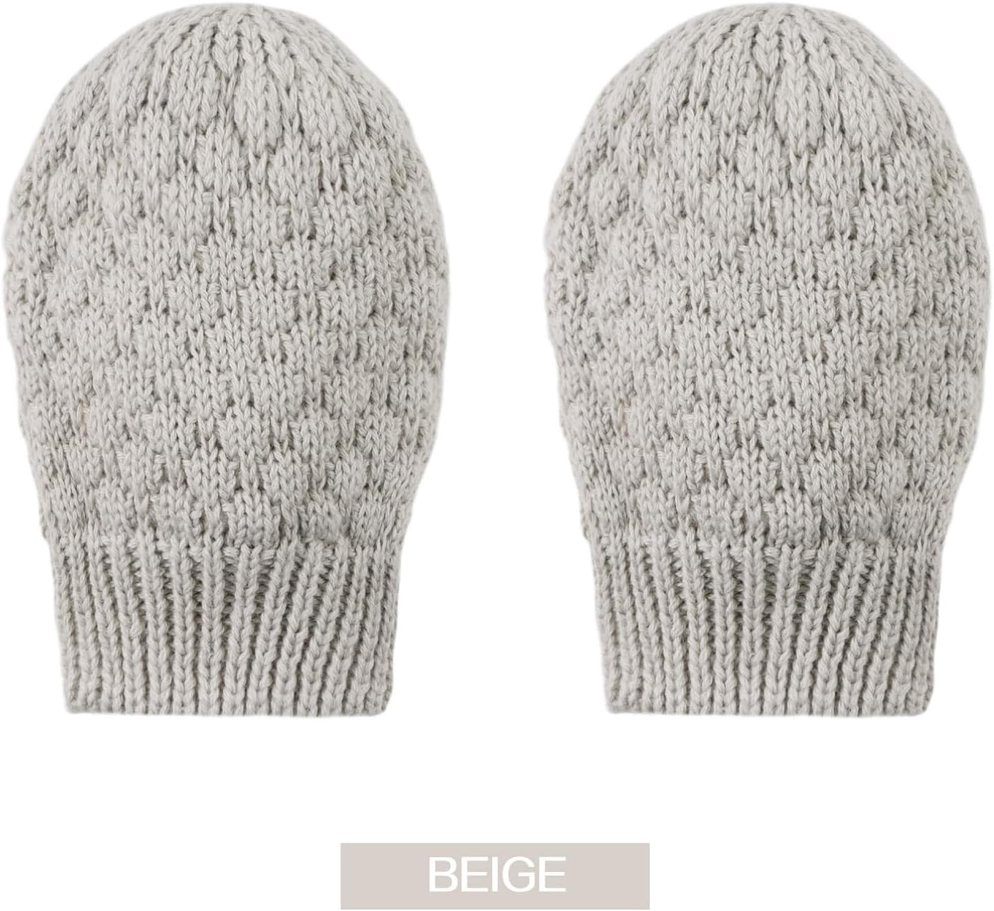 Baby Knit Mittens Toddler Boys Girls Gloves Winter Infant Newborn No Scratch Mitten 0-3 Years